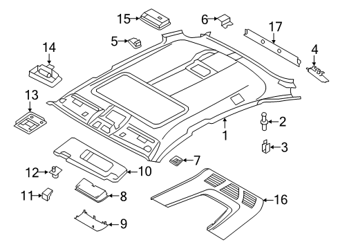 2015 BMW X6 Interior Trim - Roof Interior Light, Front Diagram for 63319312494