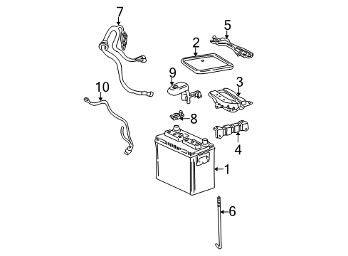 2004 Toyota Corolla Battery Positive Cable Diagram for 90980-07407