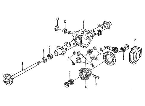 2012 Chevrolet Suburban 2500 Rear Axle, Differential, Propeller Shaft Slip Yoke Diagram for 23251190