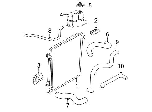 2003 Ford Explorer Radiator & Components Hose & Tube Assembly Diagram for 1L2Z-8C396-AA