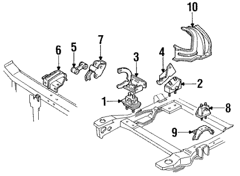 1995 Buick Regal Engine & Trans Mounting Bracket-Engine Mount Strut Diagram for 24501999