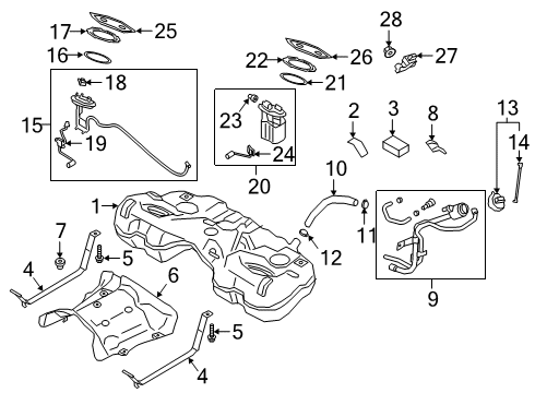 2019 Genesis G70 Fuel Supply Fuel Tank Assembly Diagram for 31150J5500