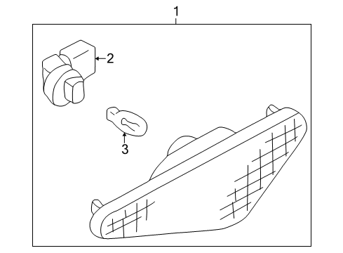 2000 Infiniti I30 Bulbs Lamp Assembly-Side Marker, LH Diagram for 26185-3Y300