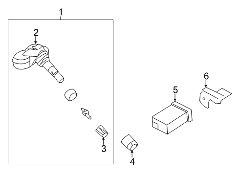 2012 Hyundai Elantra Tire Pressure Monitoring Tpms Module Assembly Diagram for 95800-2L600