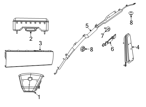 2018 Dodge Journey Air Bag Components Sensor-Acceleration Diagram for 68319134AA