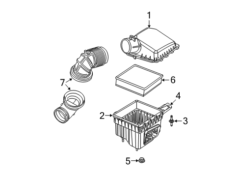 2007 Dodge Ram 3500 Filters Cover-Air Cleaner Diagram for 53034070AD