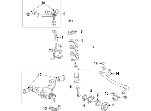 2021 Toyota Land Cruiser Suspension Components, Lower Control Arm, Upper Control Arm, Ride Control, Stabilizer Bar Coil Spring Diagram for 48131-60D21