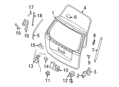 2006 Kia Sedona Gate & Hardware Panel Assembly-Tail Gate Diagram for 737004D091