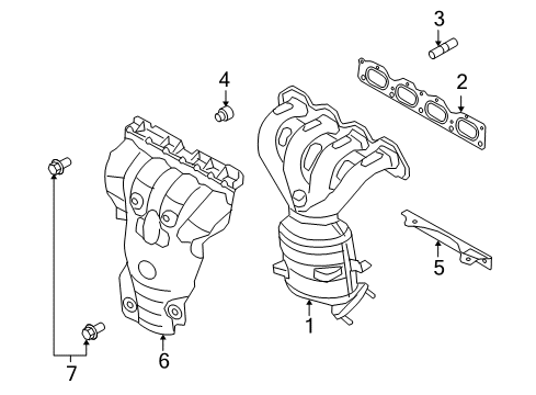 2008 Saturn Astra Exhaust Manifold Heat Shield Bolt Diagram for 11097991