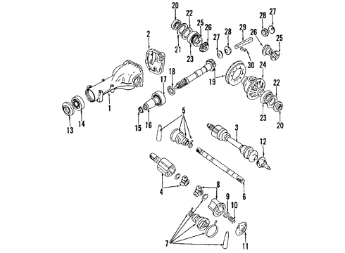 1989 Nissan 240SX Rear Axle, Differential, Drive Axles, Propeller Shaft Shaft Assembly-PROPELLER Diagram for 37000-40F05