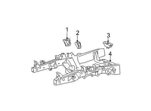 2004 Ford F-150 Heritage Engine & Trans Mounting Motor Mount Bracket Diagram for F75Z-6029-DA