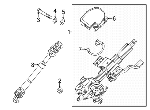 2022 Hyundai Elantra Steering Column Assembly COLUMN ASSY-STEERING Diagram for 56310-BY050