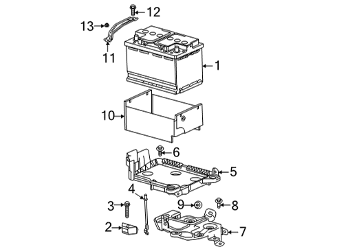 2020 Buick Encore GX Battery Battery Tray Diagram for 60003161