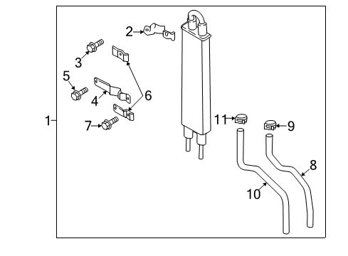 2020 Nissan Titan XD Power Steering Oil Cooler Hose-Power Steering Oil Cooler Inlet Diagram for 49725-EZ40A