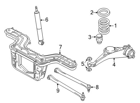 2002 Ford Escape Rear Suspension Spring Diagram for YL8Z-5560-AA
