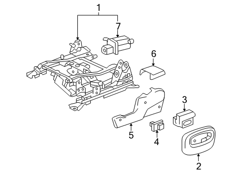 2005 Saab 9-7x Power Seats Lumbar Switch Diagram for 89039380