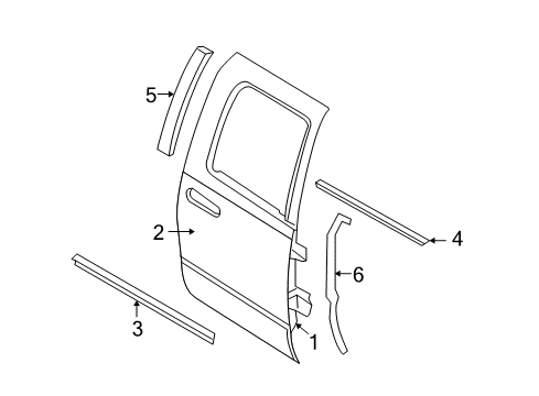 2006 Dodge Ram 2500 Rear Door Seal-Door Diagram for 55277032AC