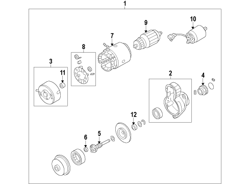 2012 Nissan Cube Starter Holder Assy-Brush Diagram for 23378-EN20B