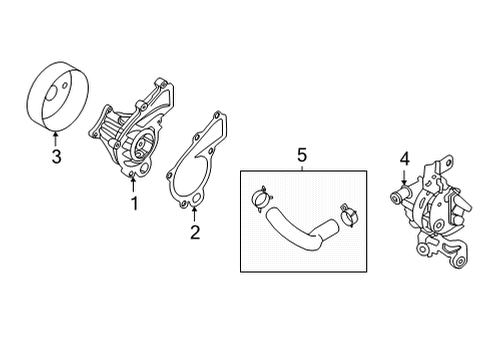 2020 Hyundai Sonata Water Pump Pulley-Coolant Pump Diagram for 25221-2J600