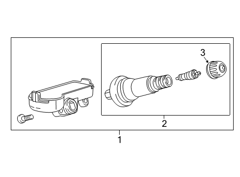 2021 GMC Canyon Tire Pressure Monitoring Tire Pressure Sensor Diagram for 13540607