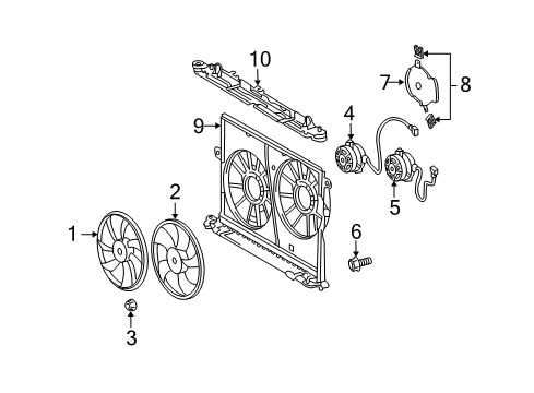 2010 Toyota Matrix Cooling System, Radiator, Water Pump, Cooling Fan Insulator Diagram for 16366-0H200