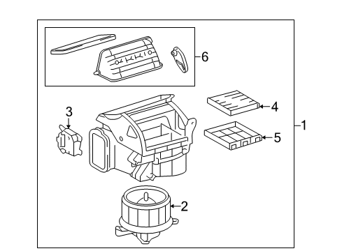 2016 Lexus LS460 Blower Motor & Fan Blower Assembly Diagram for 87130-50121