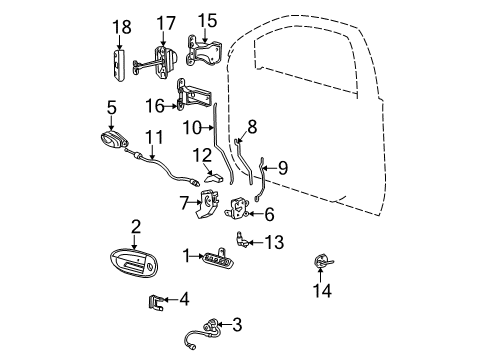 2002 Mercury Sable Switches Handle, Outside Diagram for 4F1Z-5422404-ABPTM
