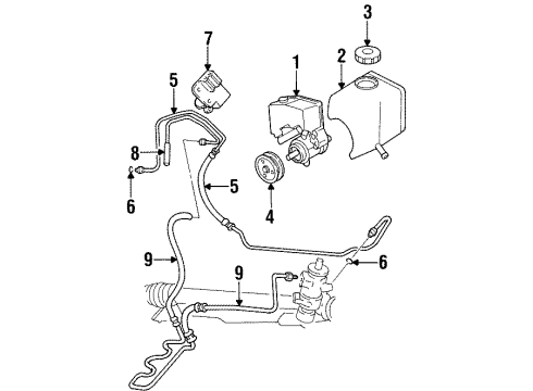 1995 Chevrolet Monte Carlo P/S Pump & Hoses, Steering Gear & Linkage Hose-P/S Fluid Reservoir Inlet Diagram for 26069520