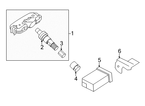 2012 Kia Rio Tire Pressure Monitoring Valve-Tpms Diagram for 529333X200U