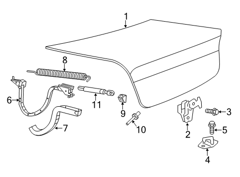 2021 Dodge Charger Trunk Lid & Components Bumper-Deck Lid OVERSLAM Diagram for 68217013AB