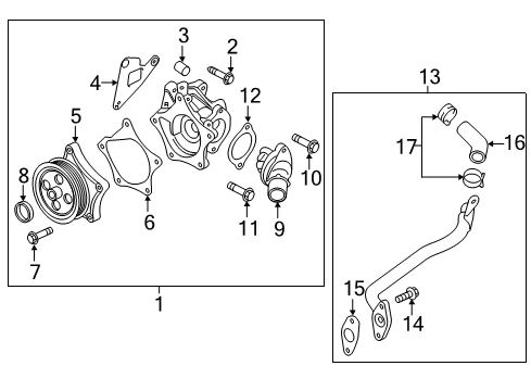 2016 Chevrolet Spark Cooling System, Radiator, Water Pump, Cooling Fan Housing Diagram for 12667384