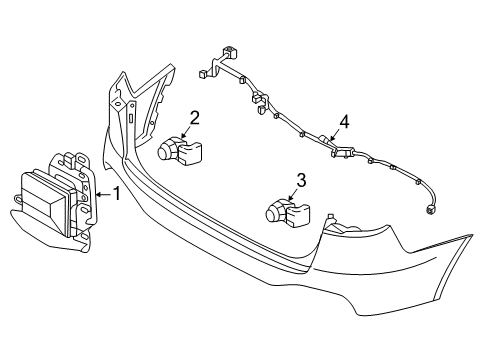 2017 Kia Sorento Parking Aid Ultrasonic Sensor As Diagram for 95720C6110BK1