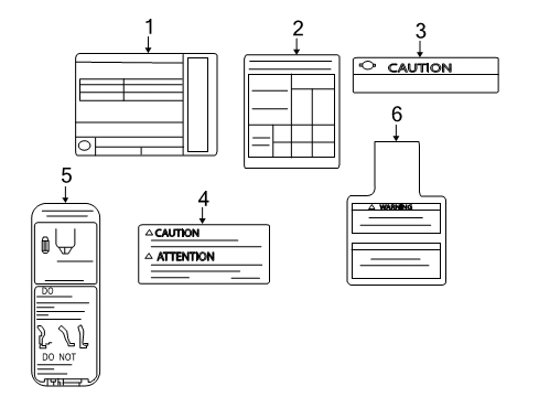 2018 Nissan Rogue Information Labels Label-Caution, Air Conditioner Diagram for 27090-C951B