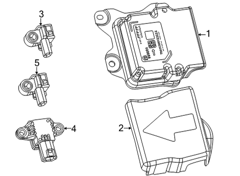 2022 Jeep Grand Wagoneer Air Bag Components SENSOR-ACCELERATION Diagram for 68430040AA