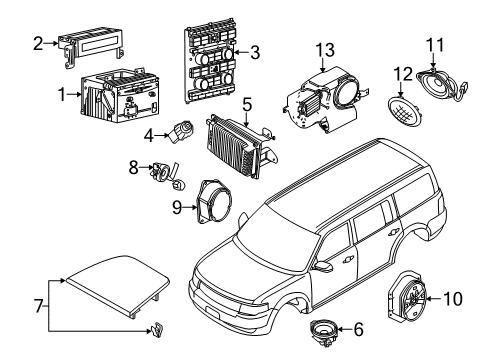 2010 Ford Flex Sound System Rear Speaker Diagram for DA8Z-18808-D