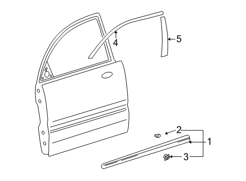 2003 Kia Optima Exterior Trim - Front Door MOULDING Assembly-Front Door Diagram for 877213C210