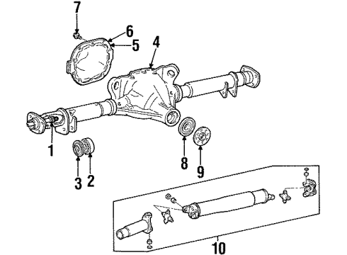 2001 Lincoln Town Car Axle Housing - Rear Drive Shaft Assembly Diagram for YW1Z-4602-AC