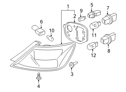 2011 Honda Civic Bulbs Socket (T20) Diagram for 33515-S2A-003