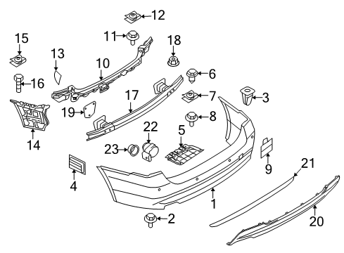 2011 BMW 335i Parking Aid Guide, Centre Rear Diagram for 51127161457