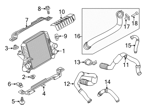 2011 Ford F-150 Intercooler Inlet Hose Diagram for BL3Z-9J478-B