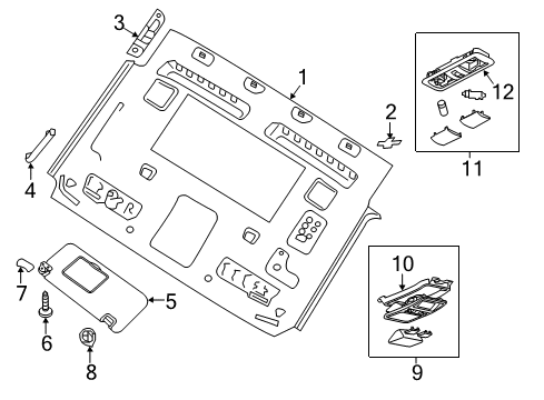 2019 Nissan Titan Interior Trim - Cab Bracket-Map Lamp Diagram for 26439-9FT1A