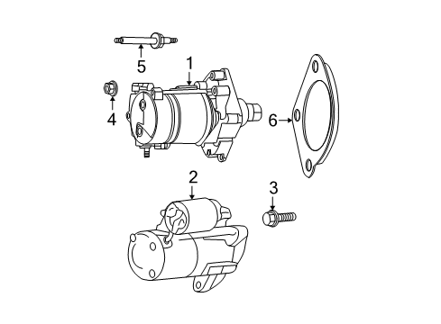 2010 Dodge Grand Caravan Starter Bolt-HEXAGON Head Diagram for 6502954