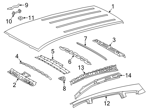 2013 Toyota RAV4 Roof & Components Windshield Header Diagram for 63102-42903