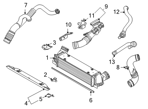 2009 BMW 335i xDrive Powertrain Control Charged Air Induction Tract Diagram for 11657556554