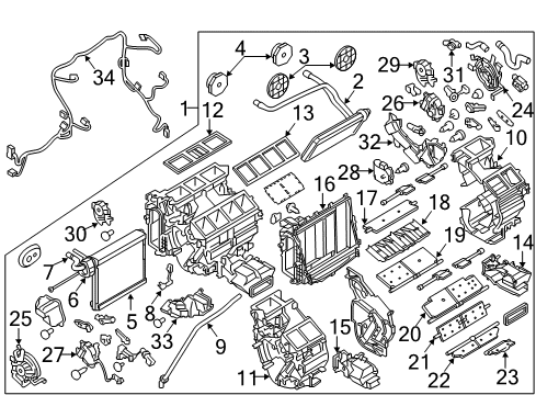 2012 Infiniti M35h Air Conditioner Air Mix Actuator Assembly Diagram for 27732-1MA0A