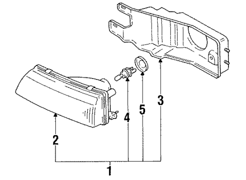 1990 Nissan Stanza Headlamps Headlamp Unit Diagram for 26011-65E00