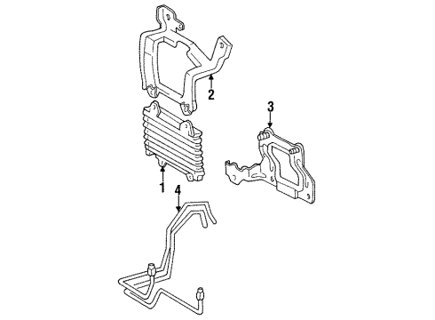 1993 Toyota T100 Trans Oil Cooler Cooler Assembly, Oil Diagram for 32910-35020