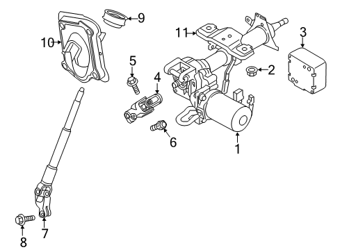 2018 Chevrolet City Express Steering Column & Wheel, Steering Gear & Linkage Column Assembly Nut Diagram for 19316150