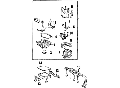 1997 Toyota Celica Distributor Distributor Assembly Diagram for 19100-74230