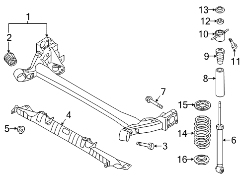 2020 Hyundai Elantra Rear Suspension, Lower Control Arm, Upper Control Arm, Stabilizer Bar, Suspension Components Bolt Diagram for 551171G000